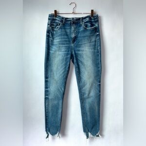 Vervet Blue skinny distressed high rise stretchy jeans size 30